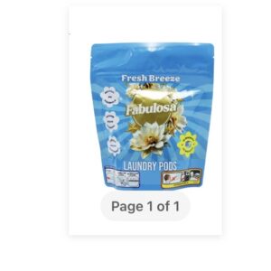 FABULOSA 3 IN 1 LAUNDRY PODS FRESH BREEZE 12 washes 1.79 x 6