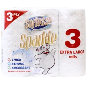 Softesse Sparkle 3 ply kitchen rolls @1.99 x 4 = £7.99