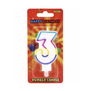 Birthday number candles (3) @0.55 x 6 £3.30