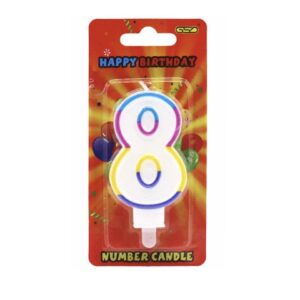 Birthday number candles (8) @0.55 x 6 £3.30