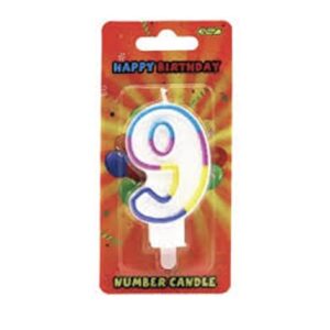 Birthday number candles (9) @0.55 x 6 £3.30